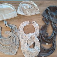 Set 3 berretti e 6 bavaglini