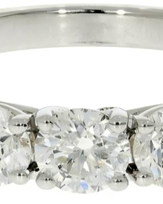 Anello Trilogy in Platino 950 e diamanti naturali 