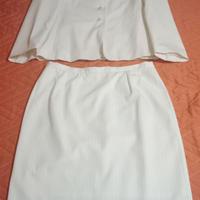 Tailleur bianco panna gessato