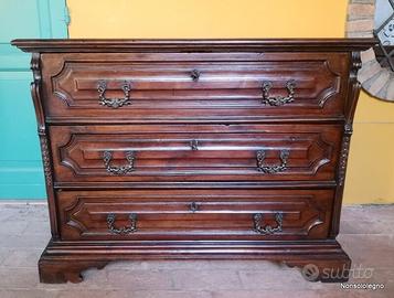 Canterano cassettone lombardo XVIII sec. noce