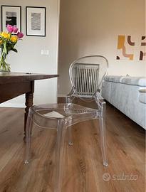 4 sedie Queen Pedrali policarbonato trasparente