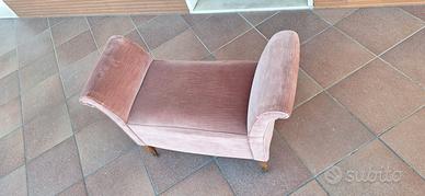 Panca Fondo Letto Vintage in Velluto Rosa Cipria 