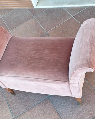 Panca Fondo Letto Vintage in Velluto Rosa Cipria 