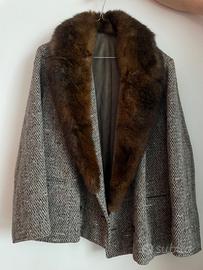 Cappotto con collo in Pelliccia lunga