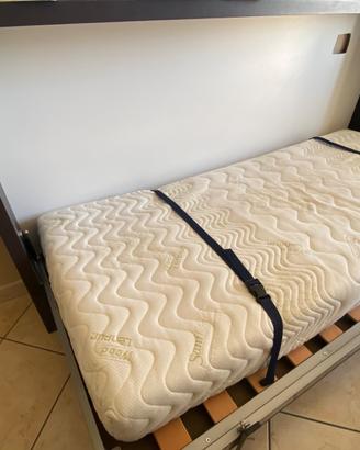 Letto a scomparsa legno massiccio buono doghe in l