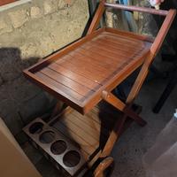 Carrello in legno con ruote HILLERSTORP