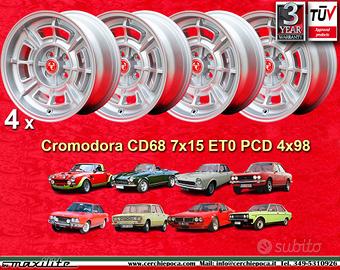 4 pz cerchi Fiat Lancia Cromodora CD68 7x15 ET0 4x