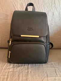Zaino similpelle Saffiano Coofit nero + pochette