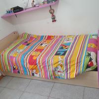 Struttura letto singolo con contenitore, completo.