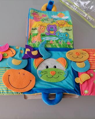 Libro sensoriale montessoriano in stoffa bimbi