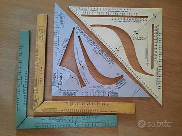 Set di 4 squadre rapportatatori per sarti