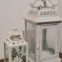 2 lanterne  porta candele e porta lunini
