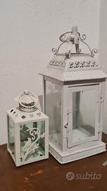 2 lanterne  porta candele e porta lunini