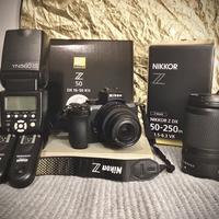 Mirrorles Nikon Z 50 + 2 obbiettivi Z +Flash ester