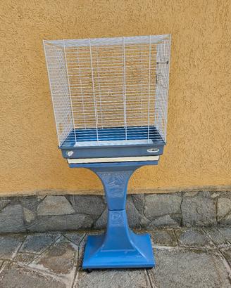 gabbia uccellini con piedistallo