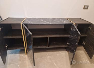 Credenza Veyron nero - oro