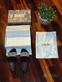 Sandalo flat con fascia in tessuto - Nero