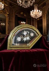 quadro a ventaglio specchiato con fiori