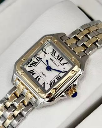 Orologio Grealy stile vintage oro e argento Santos