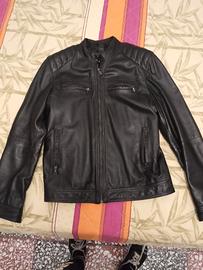Giacca pelle zip Nera Conbipel nuova 