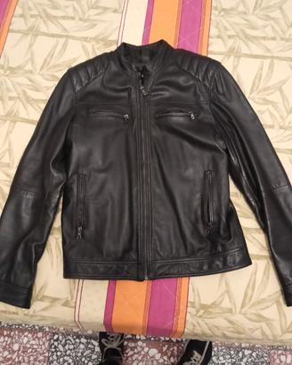 Giacca pelle zip Nera Conbipel nuova 