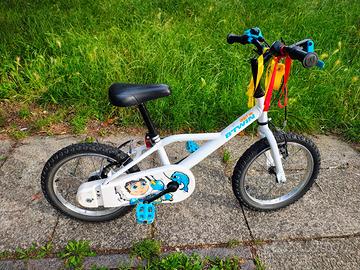 Bicicletta BTWIN 16" + rotelle e cavalletto