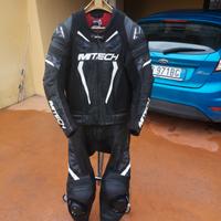 tuta moto 50 divisibile mtech in pelle