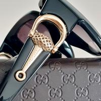 Occhiali da sole Gucci oversize squadrato nero