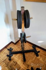 Portadischi ghisa e supporto manubri e bilanciere 