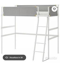 Letto a soppalco con scrivania