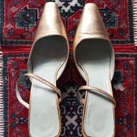 Sandali dorati con tacco - Made in Italy