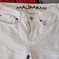 Jeans pantalone Maliparmi tg26 bianco svasato