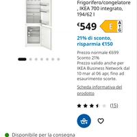 Frigorifero Isande Ikea NUOVO con garanzia