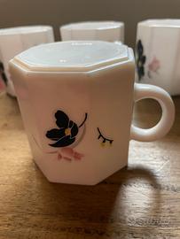 Set di 4 tazze ottagonali in vetro Arcopal