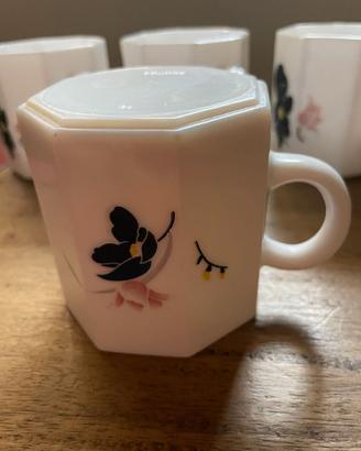Set di 4 tazze ottagonali in vetro Arcopal