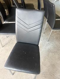 Sedie da ufficio in pelle nera