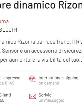 Sensore dinamico per decelerazioni Rizoma