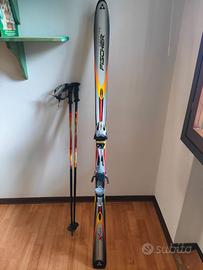 Sci 166cm e racchette da 115cm