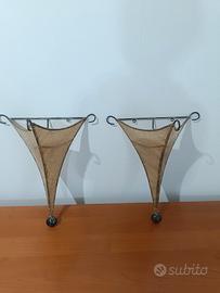 Maschere etniche in legno + applique in pelle + ta