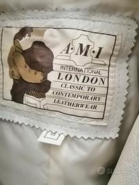 chiodo in vera pelle bianco