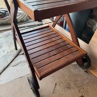 Carrellino vivande vintage in legno