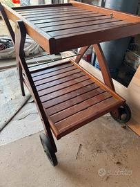 Carrellino vivande vintage in legno