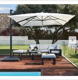 Ombrellone Sonora palo decentrato 282x391cm bianco