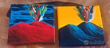 Mini Tele 15x15cm dipinte a mano tema NAPOLI