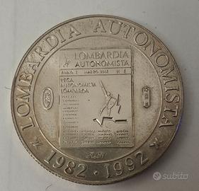 Moneta in argento della Lega Lombarda 1992