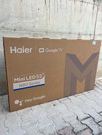 Haier Smart tv mini led 55 pollici 4k hdr nuova