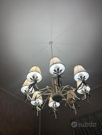 Lampadario con applique da parete