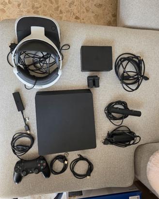 PS4 Slim 500 GB + set PS Camera e VR (1° gen)