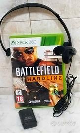 CUFFIA  XBOX/360 + BATTERIA RIC+ GIOCO BATTLEFIELD