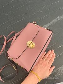Borsa in pelle rosa antico no logo